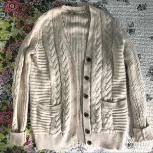 White Gap Cable Knit Cardigan